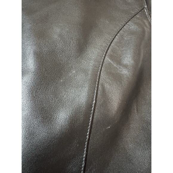 Sz Large Women’s Easy Riders Black Leather Moto Zip Vest Motorcycle READ - Picture 7 of 9